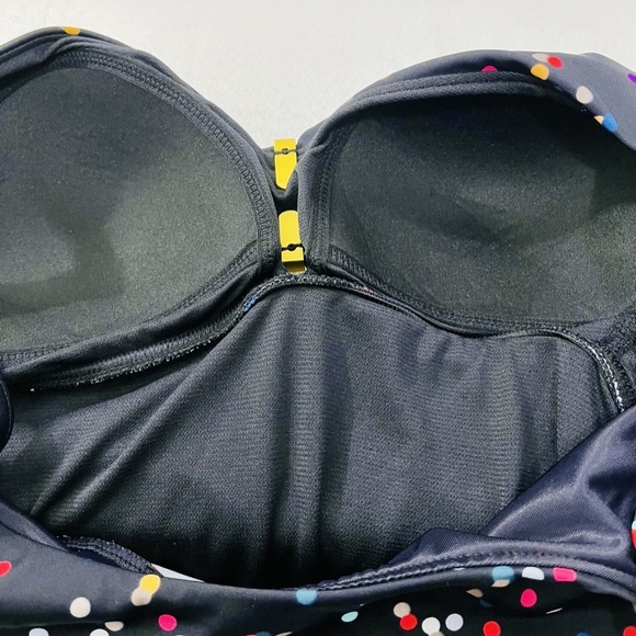 Trimshaper Black Tankini with Confetti Polka Dot pattern Women's Size 14 NWT - Picture 5 of 7